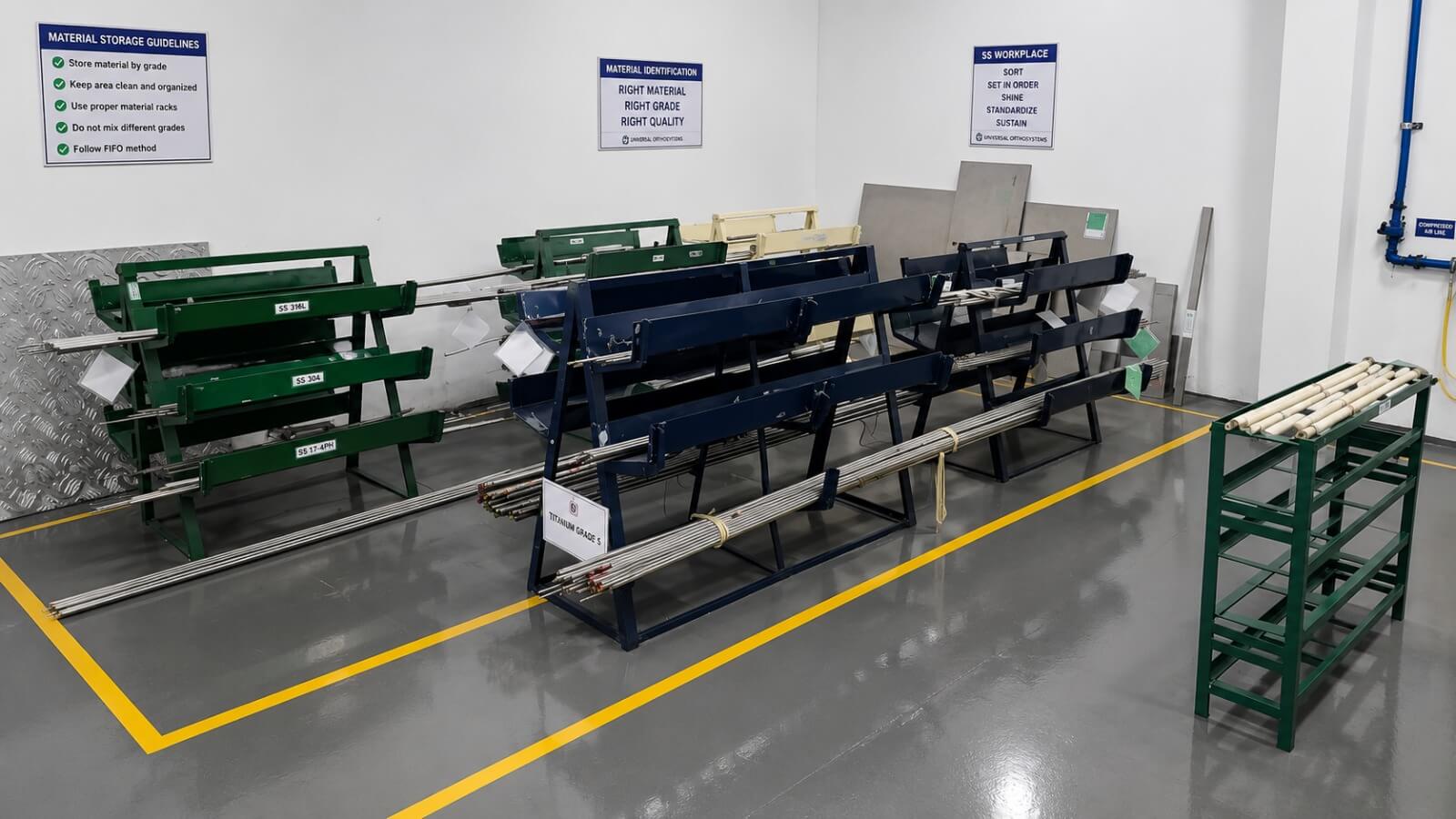 Quality inspection and material grading area
